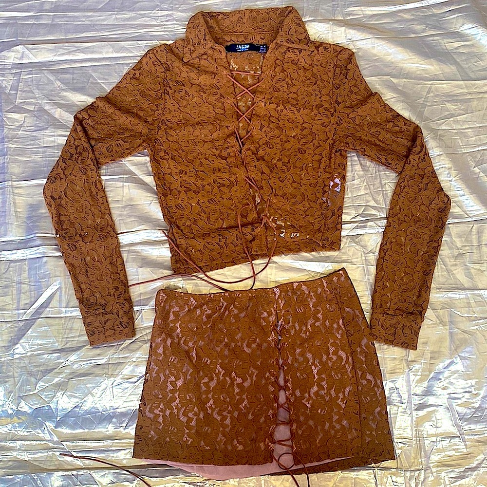 Coyote Lace Shirt and Skirt from Jaded London
